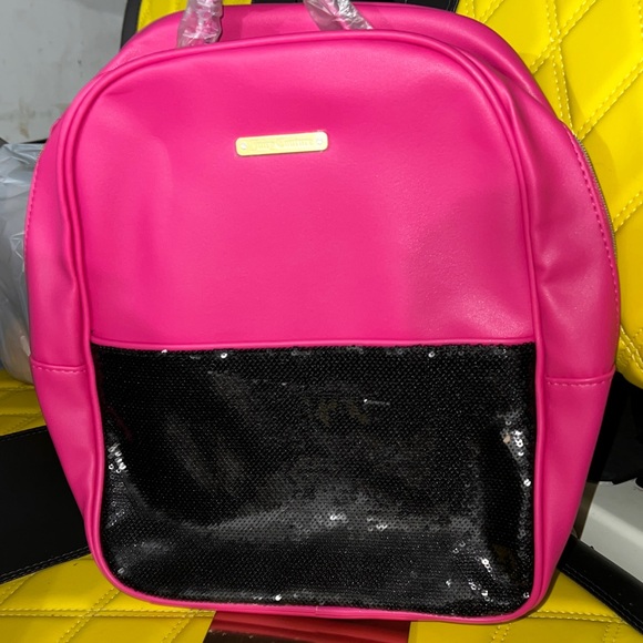 Juicy Couture Handbags - Juicy Couture Vibrant Pink and Black Sequin Backpack NWOT